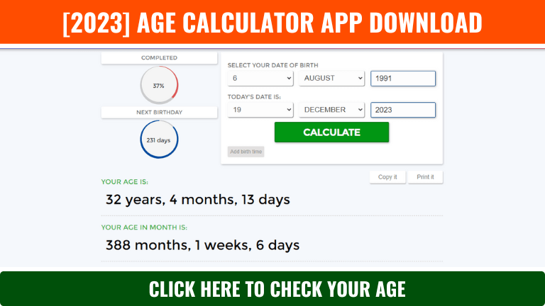 Age Calculator App Download