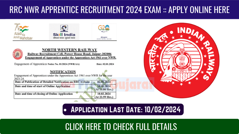 Rrc nwr apprentice recruitment 2024 exam
