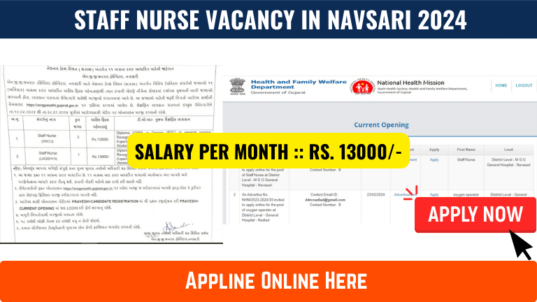 Staff Nurse vacancy in Navsari 2024